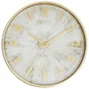 ATMOSPHERA - Horloge effet patiné - diam 30 cm - gris et doré