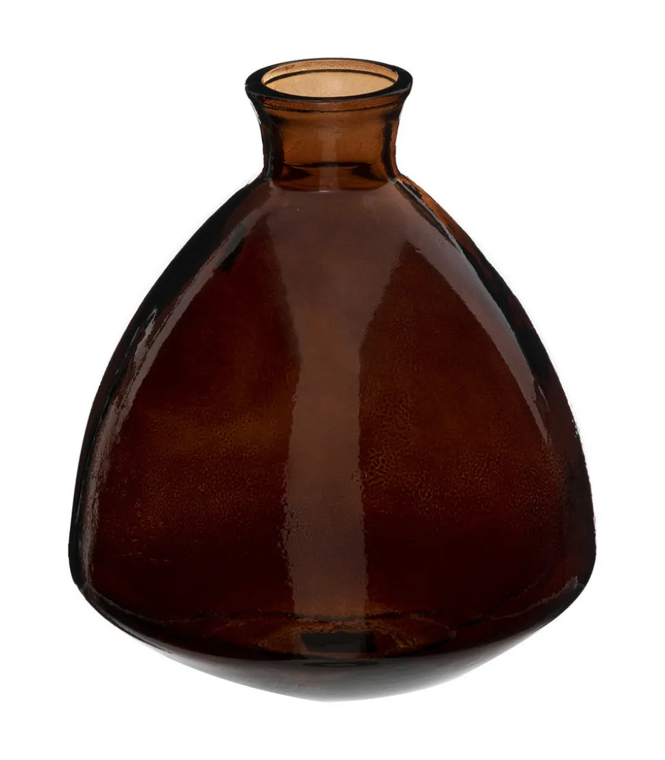 ATMOSPHERA - Vase en verre recyclé brun d 16 x h 19 cm