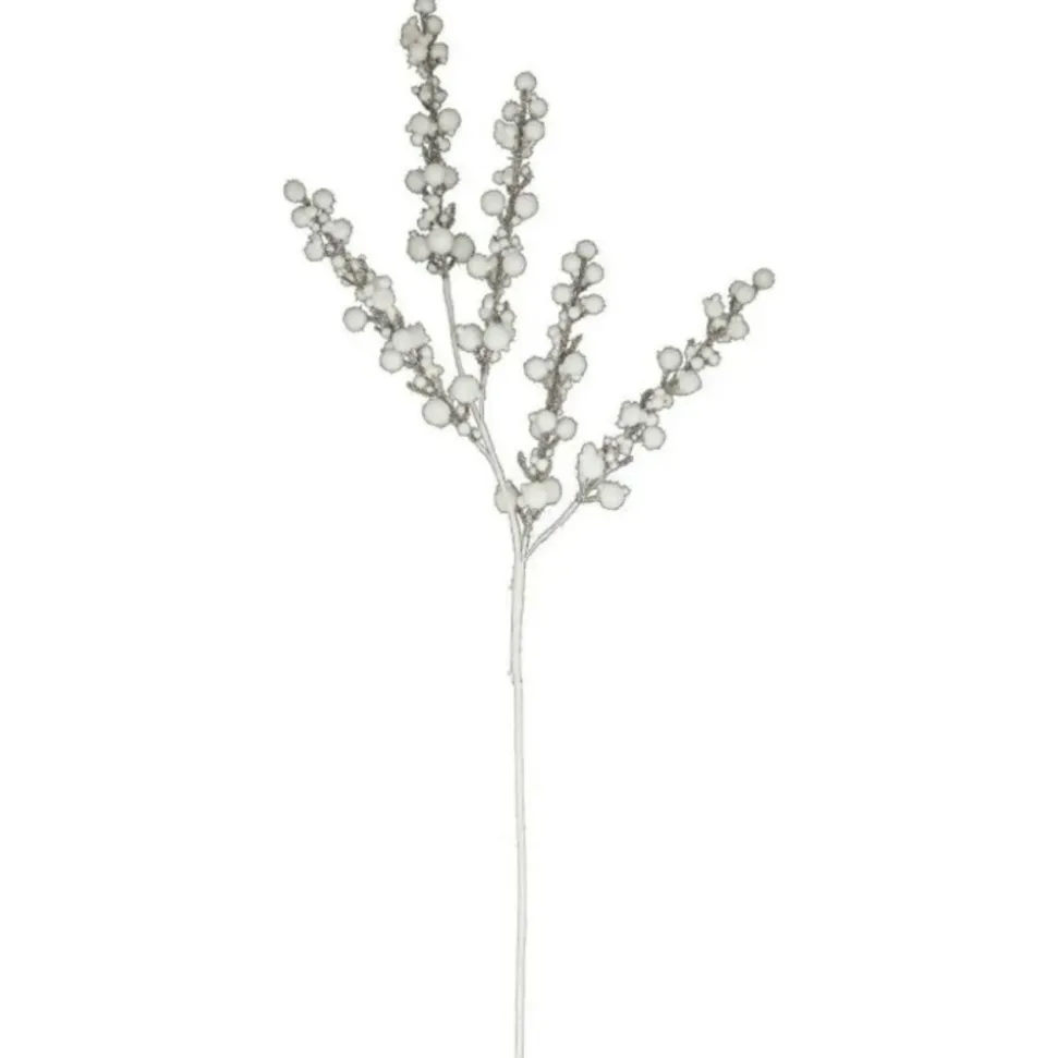 ATMOSPHERA CRÉATEUR D'INTÉRIEUR - Branche de boules "souffle polaire" 50cm blanc