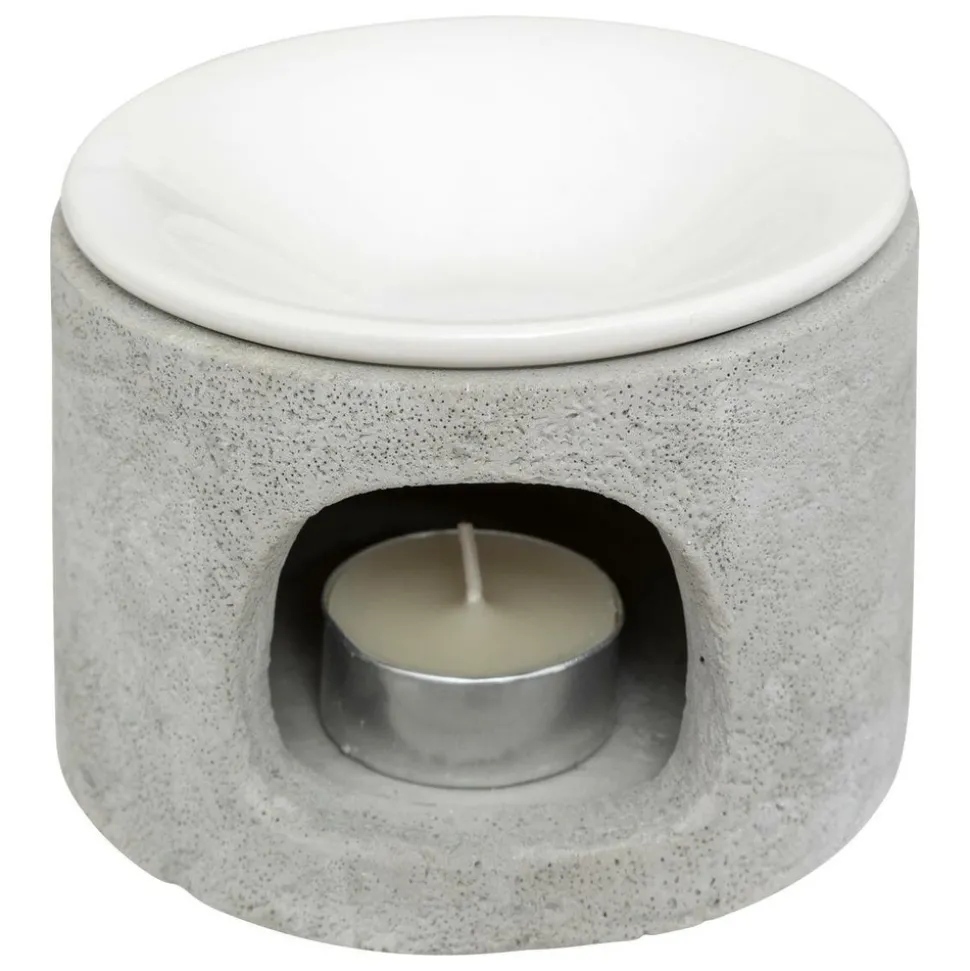 ATMOSPHERA CREATEUR D'INTERIEUR - Brûle-parfum "olioa" ciment 11x7cm