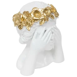 ATMOSPHERA CREATEUR D'INTERIEUR - Buste de femme "wild" résine blanc h22cm