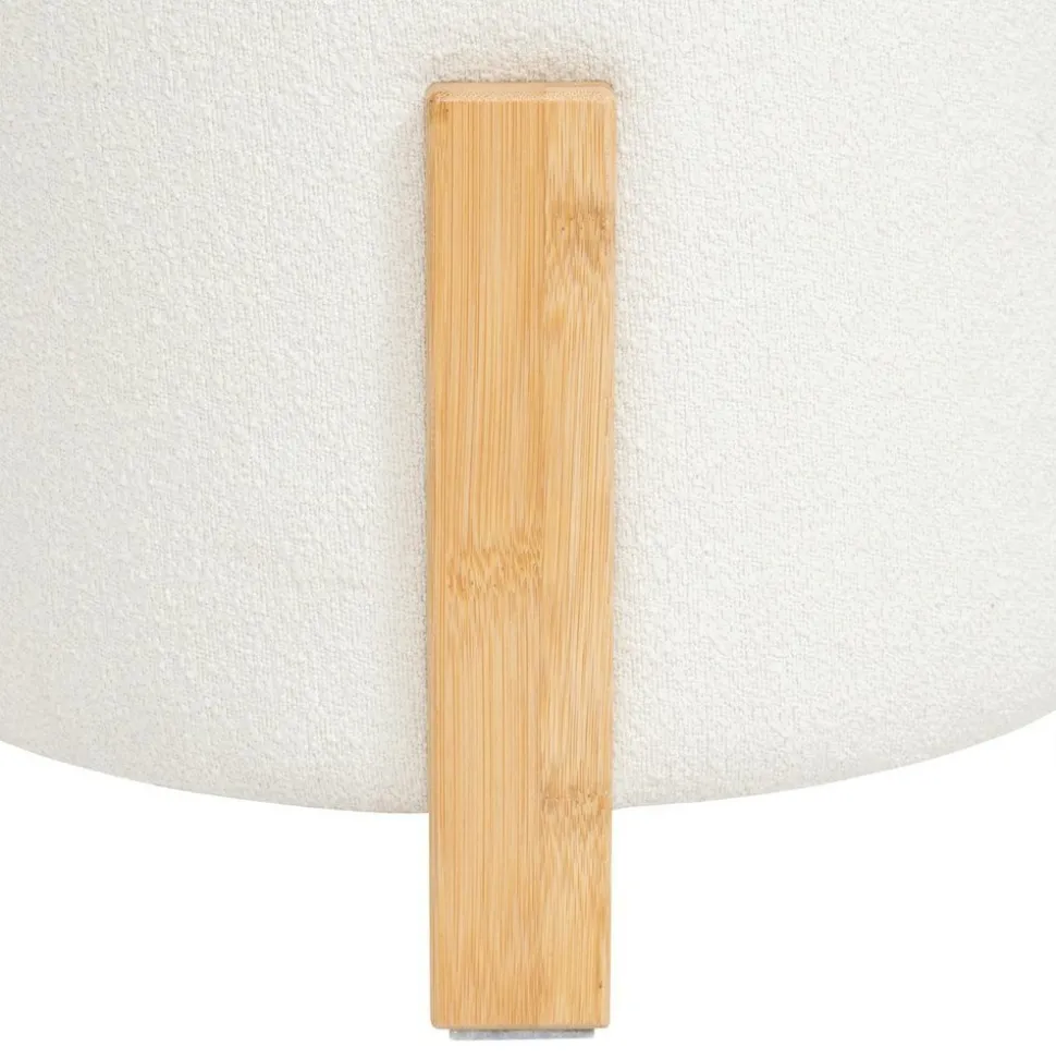 ATMOSPHERA CREATEUR D'INTERIEUR - Tabouret "bansa" bouclette bambou blanc d37,5x32cm