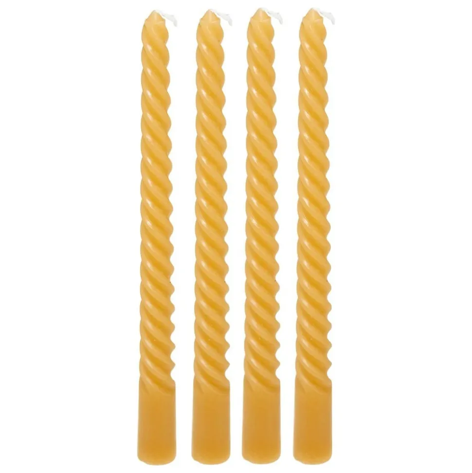 ATMOSPHERA CREATEUR D'INTERIEUR - 4 bougie-bâtons "twist many" jaune 180g
