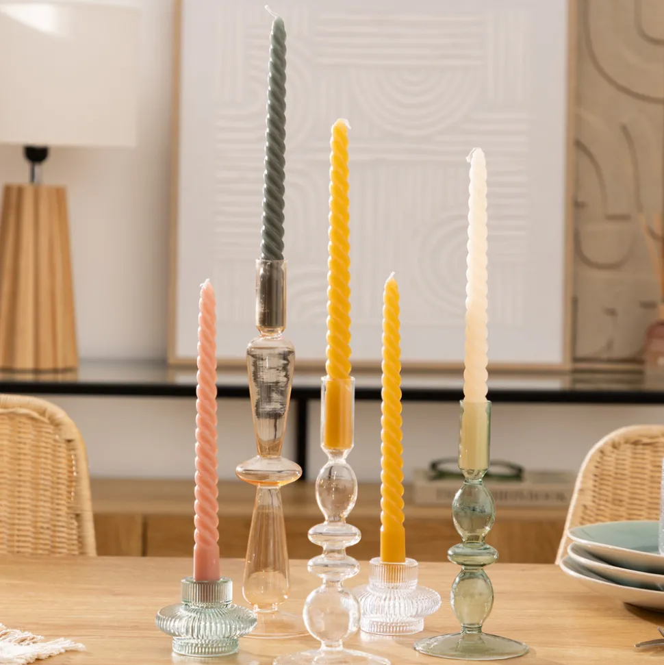 ATMOSPHERA CREATEUR D'INTERIEUR - 4 bougie-bâtons "twist many" jaune 180g