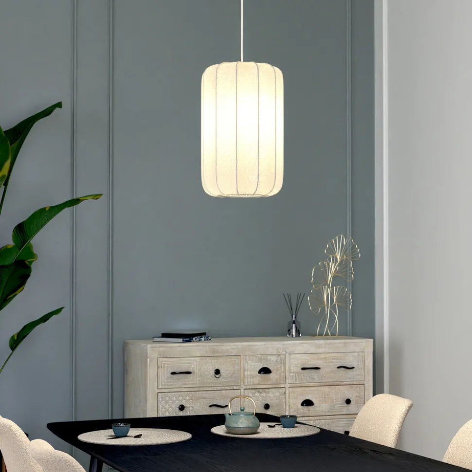 ATMOSPHERA CREATEUR D'INTERIEUR - Suspension "tobie" coton blanc d25cm