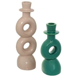 ATMOSPHERA CREATEUR D'INTERIEUR - Lot de 2 bougeoirs "mala" h18 25cm