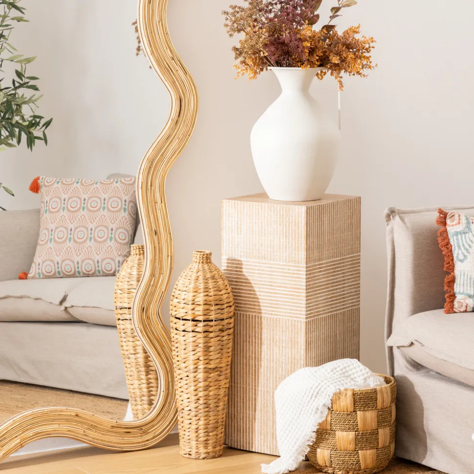 ATMOSPHERA CREATEUR D'INTERIEUR - Vase "percy" fibre végétale beige h58cm