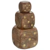 ATMOSPHERA CREATEUR D'INTERIEUR - Déco à poser 3 dés "roger" manguier caramel 10x10x10cm