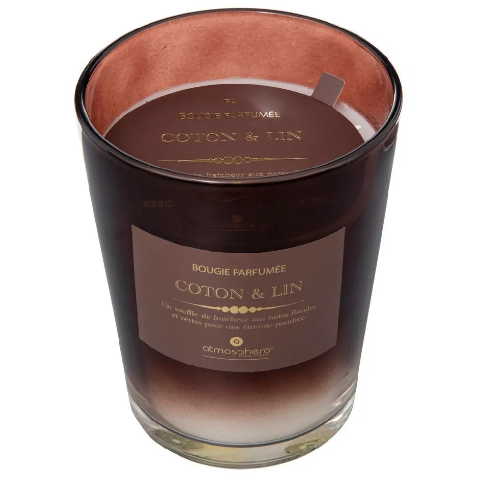 ATMOSPHERA CREATEUR D'INTERIEUR - Bougie parfumée "alma" 855g coton et lin