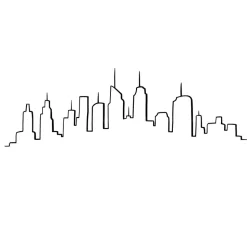 ATMOSPHERA CREATEUR D'INTERIEUR - Sticker "skyline" - noir - 50x70 cm