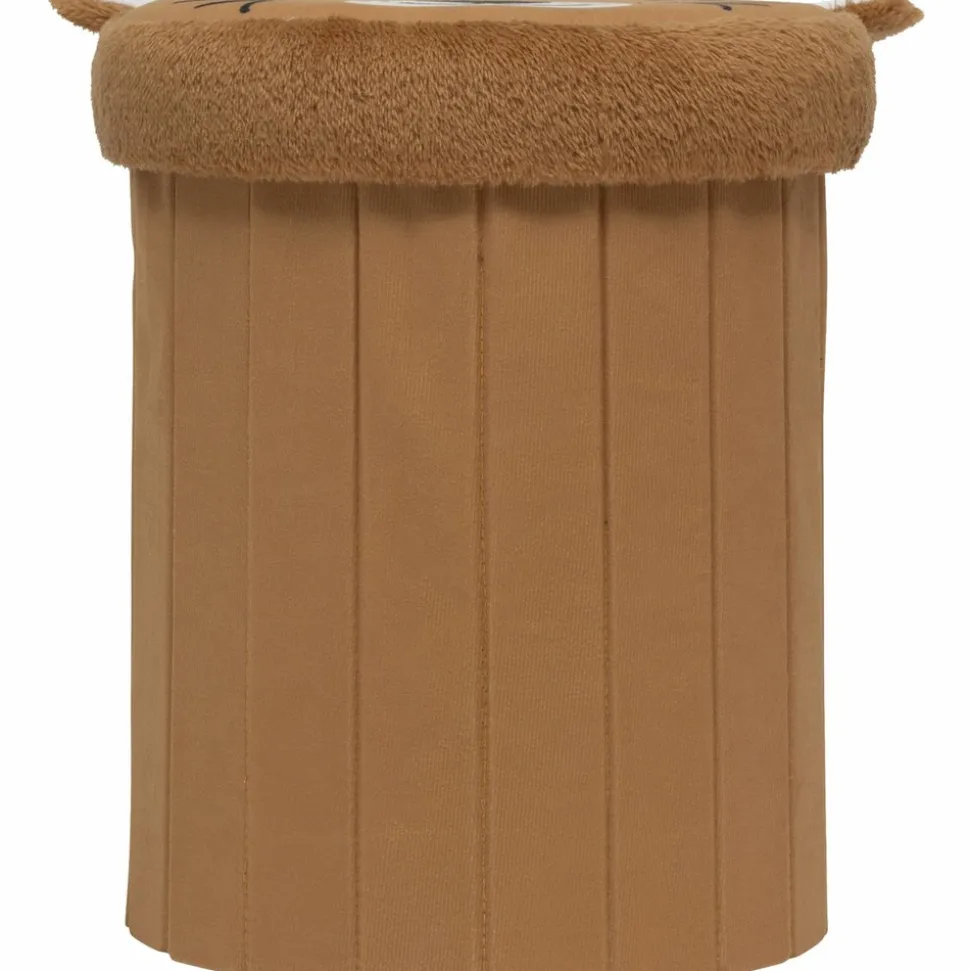 ATMOSPHERA CREATEUR D'INTERIEUR - Pouf-coffre enfant léopard pliant "anoki" orange d30x36cm