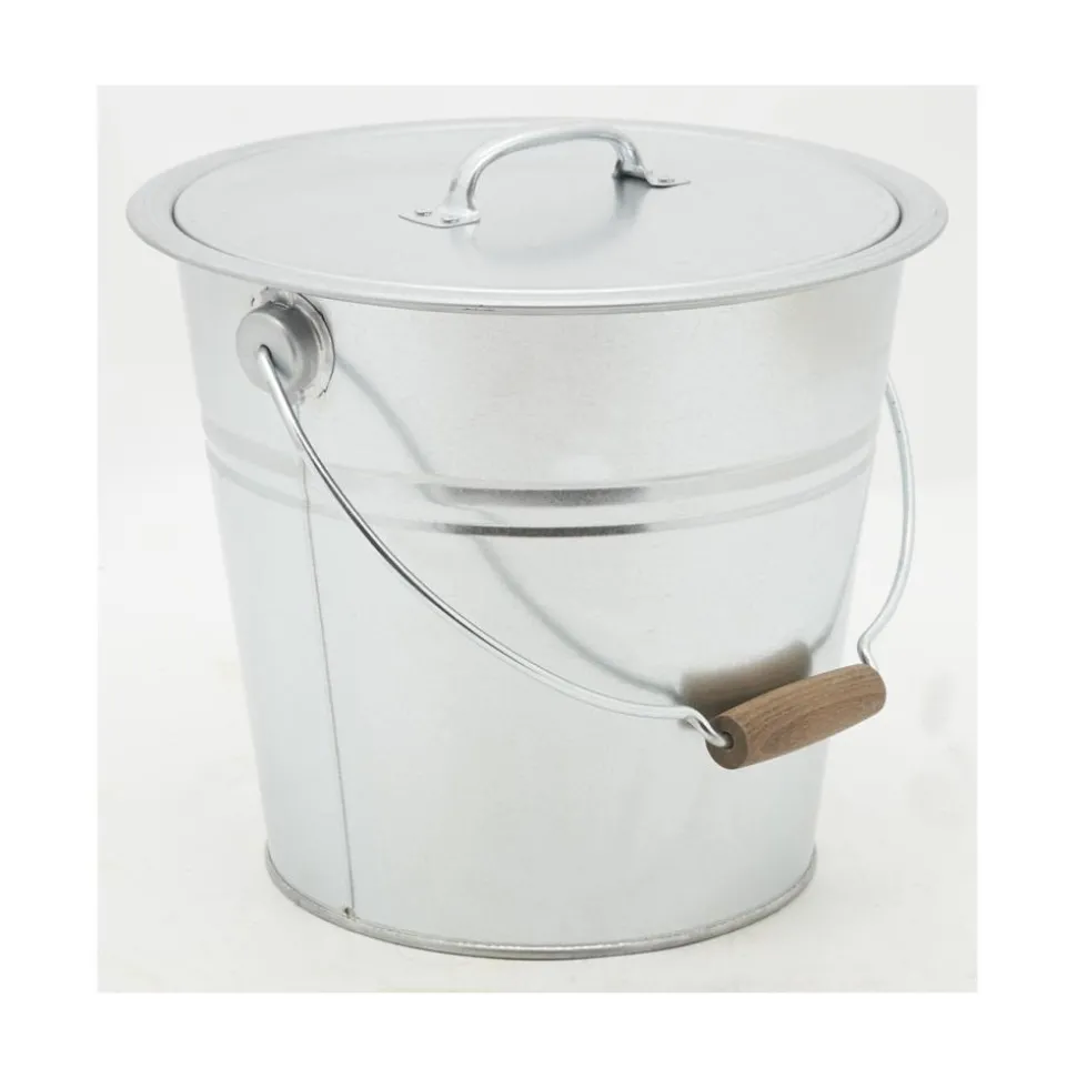 AUBRY GASPARD - Seau à pellets ou cendres en métal galvanisé rond 10 litres