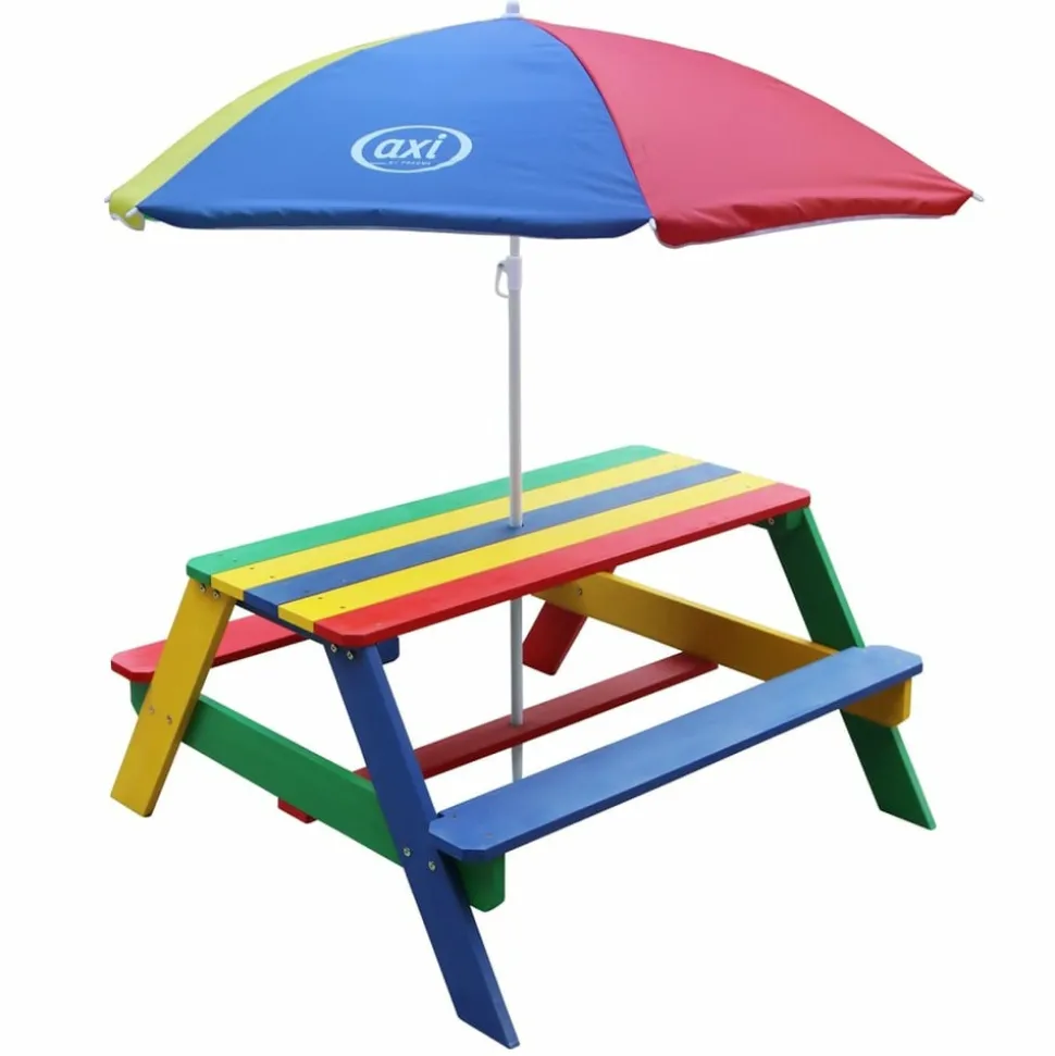 AXI - Table de pique-nique pour enfants nick avec parasol arc-en-ciel