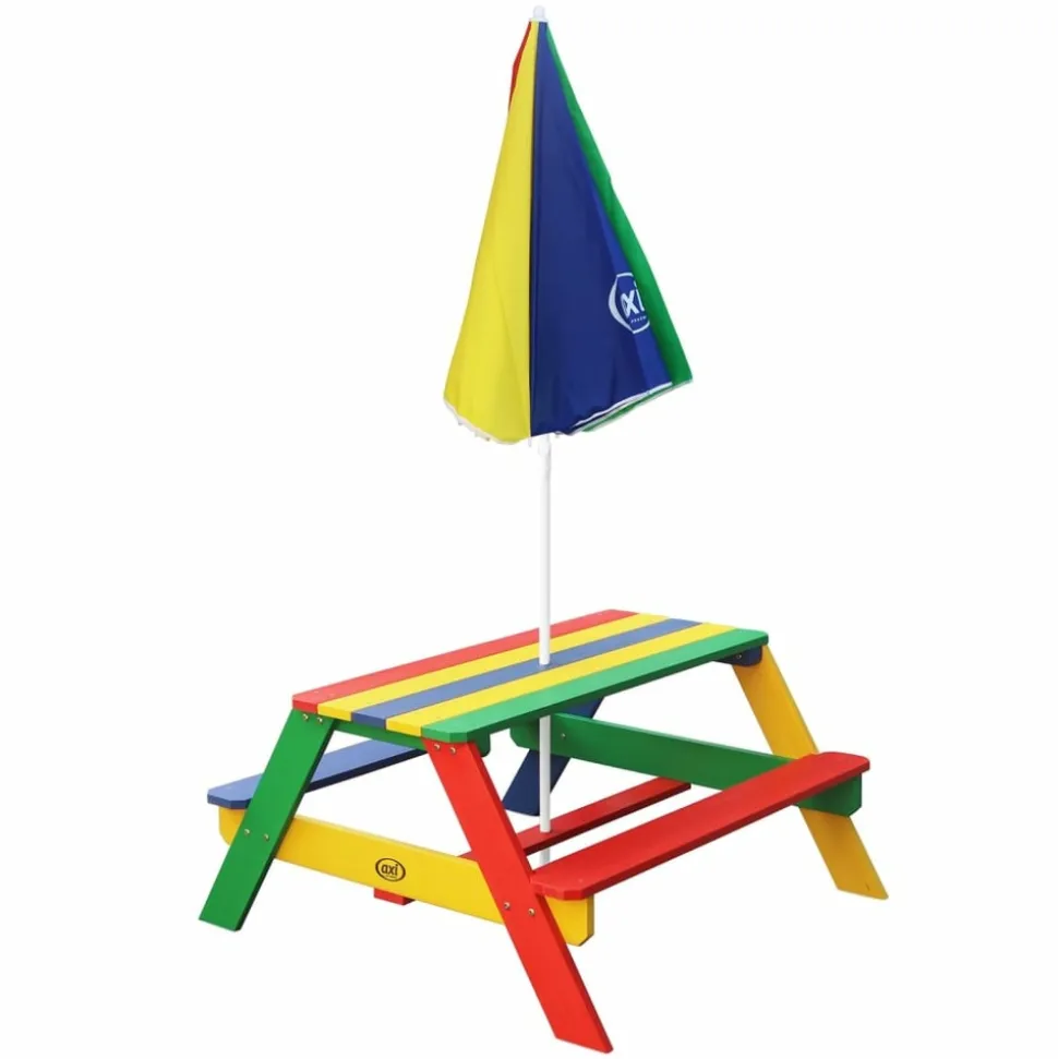 AXI - Table de pique-nique pour enfants nick avec parasol arc-en-ciel