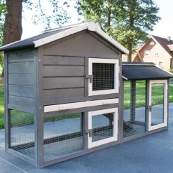 BB LOISIR - Cage clapier enclos lapin extérieur en pour lapins petits animaux 088 maison de rêve 146x50x86cm(lxpxh)