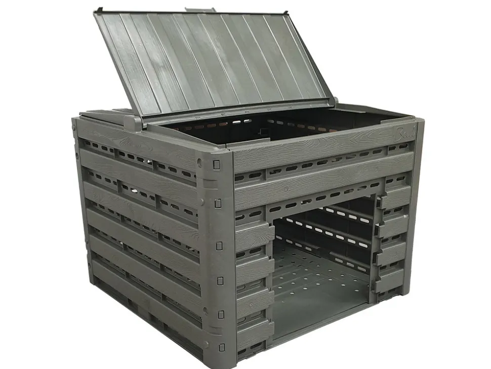 BELLIJARDIN - Composteur compost'wood modulable 400 l, taupe imitation bois