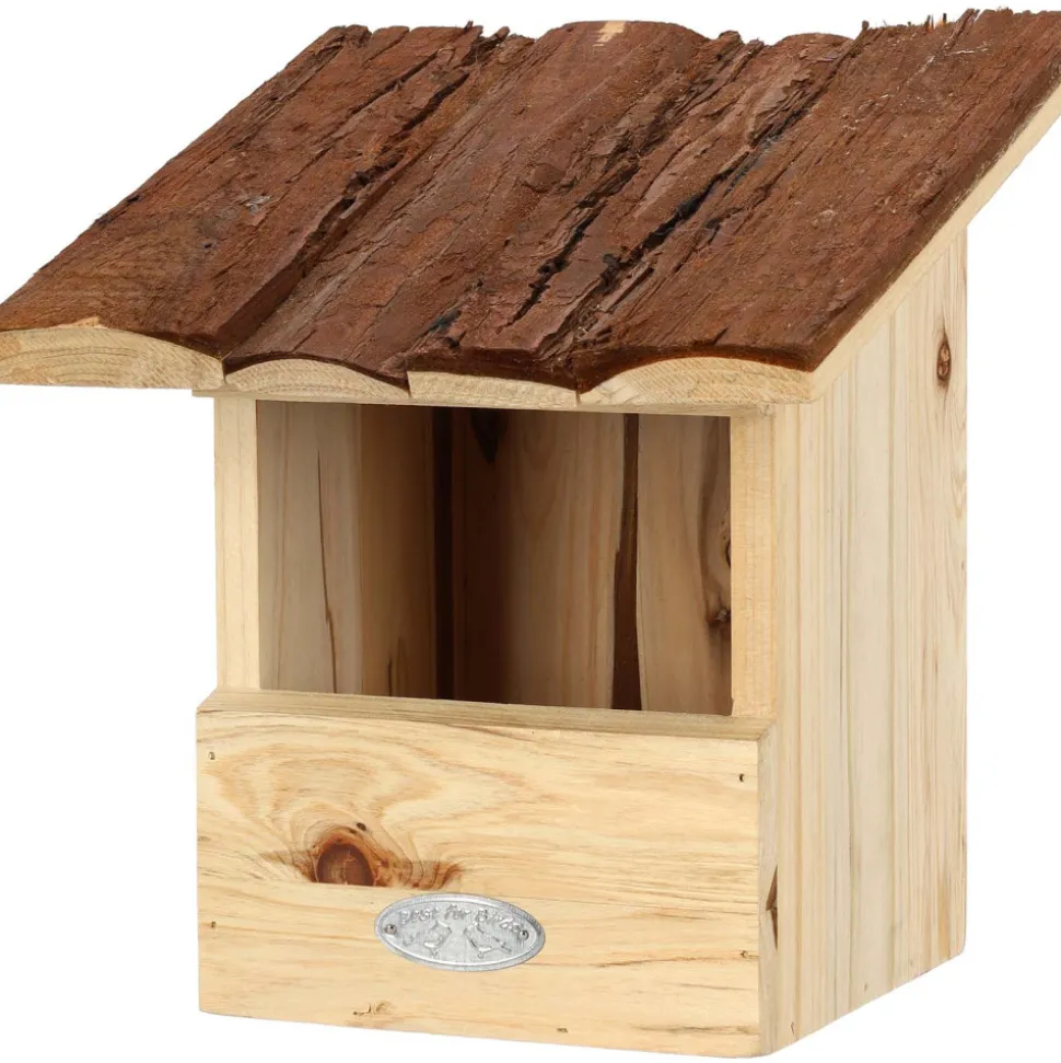 BEST FOR BIRDS - Nichoir pour oiseaux avec toît en écorce rouge gorge