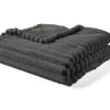 BEST MOBILIER - Arezzo - plaid - 200x140 cm - en fausse fourrure côtelé et velours