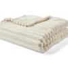 BEST MOBILIER - Arezzo - plaid - 200x140 cm - en fausse fourrure côtelé et velours