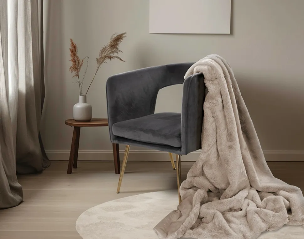 BEST MOBILIER - Joy - plaid - 150x200cm - en fausse fourrure