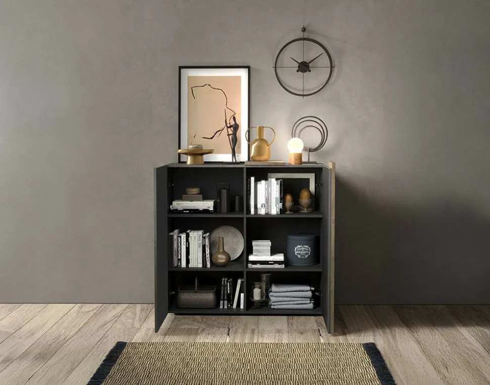 BEST MOBILIER - Leon - buffet bas - 2 portes - 113x121 cm