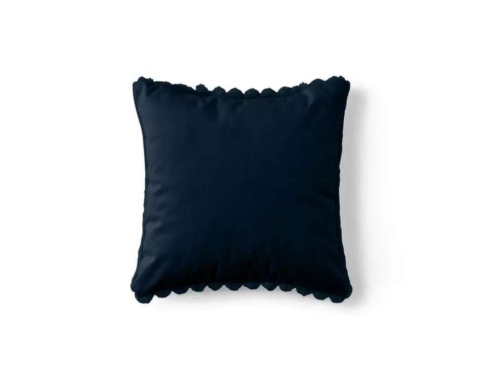 BEST MOBILIER - Pampelune - coussin - en fausse fourrure côtelé et velours - 40x40 cm