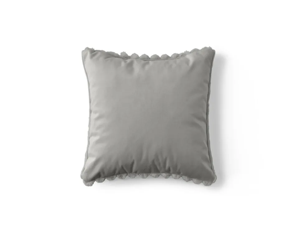 BEST MOBILIER - Pampelune - coussin - en fausse fourrure côtelé et velours - 40x40 cm