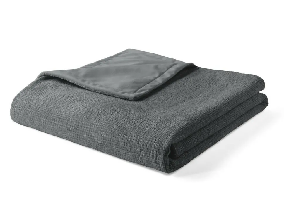 BEST MOBILIER - Paolo - plaid - 200x140 cm - en velours texturé et velours