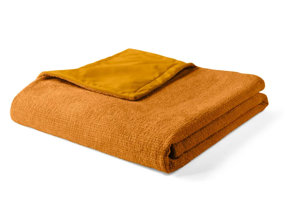 BEST MOBILIER - Paolo - plaid - 200x140 cm - en velours texturé et velours