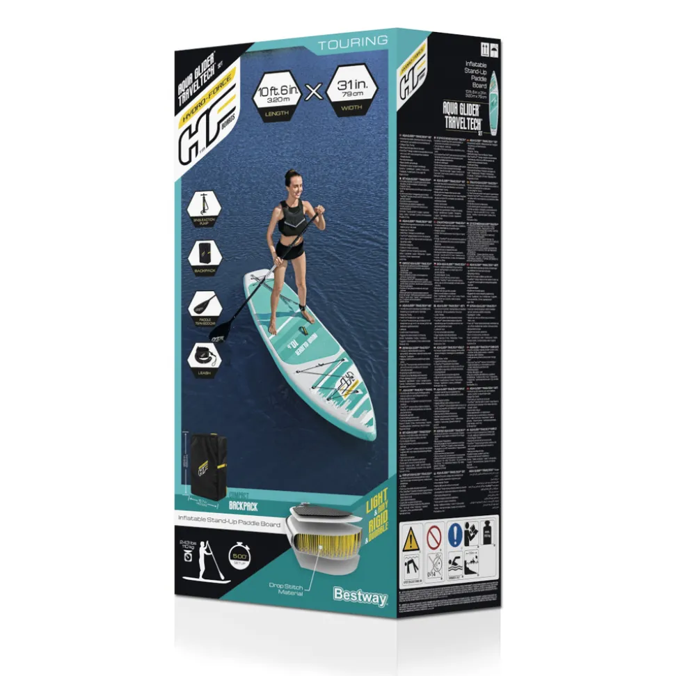 Bestway kit paddle sup gonflable aqua glider avec traveltech 3,20 m - 65347