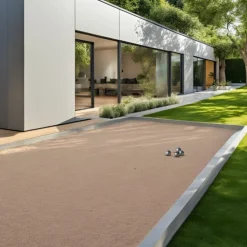 BIG BAG EXPRESS - Pack terrain de pétanque rose 75m² (traverses + géotextile + gnt + sable rose de provence) - livraison premium