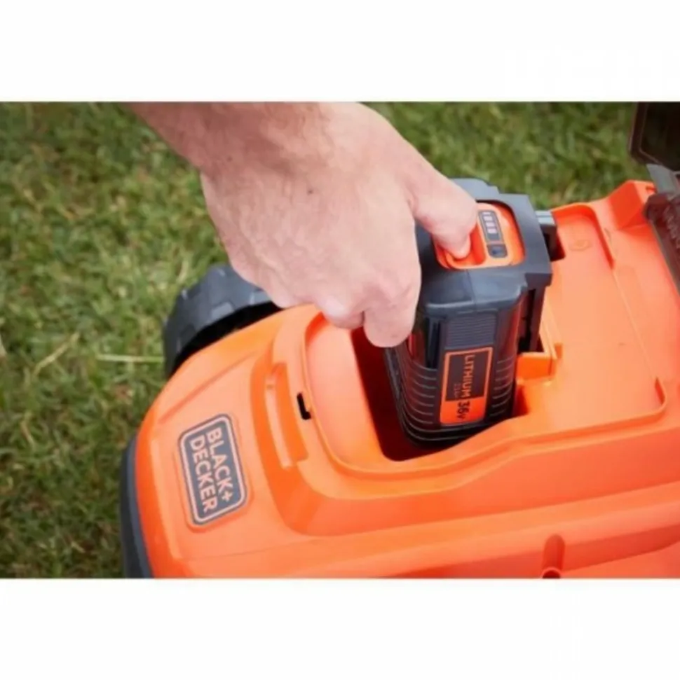 BLACK+DECKER - Tondeuse a gazon a gazon electrique sans fil 36v bcmw3336l1-qw - black+decker - coupe 33cm - batterie 2,5 ah - mulching