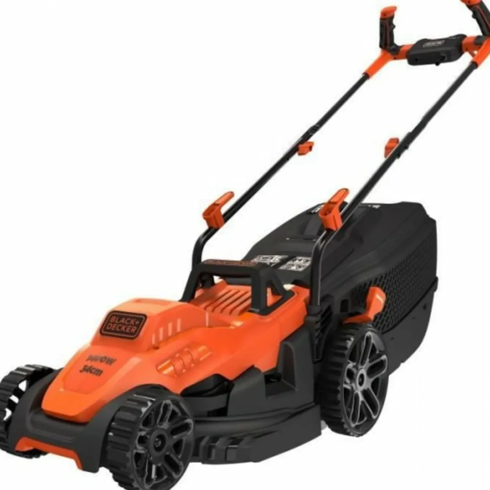 BLACK+DECKER - Tondeuse a gazon black+decker filaire 1400w poignée bike bemw461bh-qs 34 cm - 6 hauteurs réglables - idéale pour 300 a 400m²