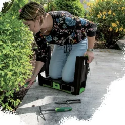 BM TOOLS - Agenouilloir - tabouret avec rangement, fôret tarière diamètre 80cm pour perceuse, jardinage planter des fleurs, plantes