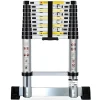 BM TOOLS - Échelle télescopique bm tools 3,8m en alu avec stabilisateur - charge 150kg pliable extensible unique droite multi-fonction