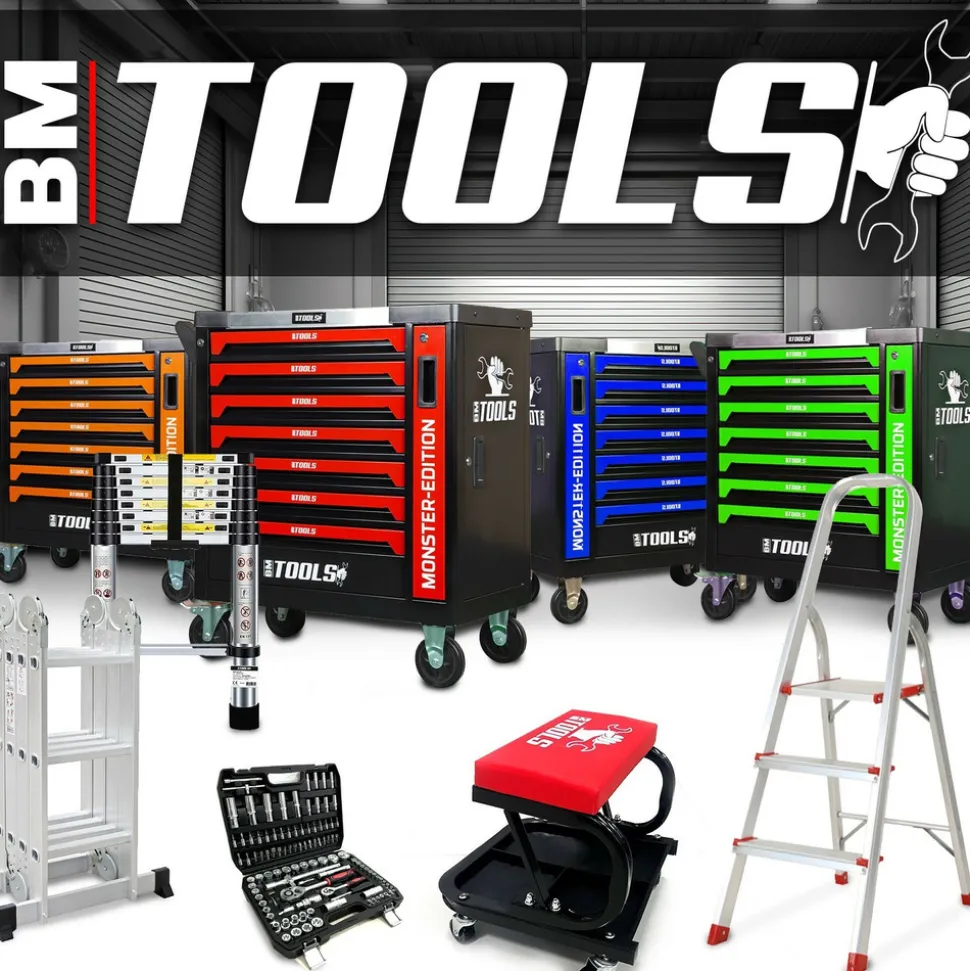 BM TOOLS - Échelle télescopique bm tools 3,8m en acier inoxydable, charge 150kg pliable extensible unique droite multi-fonction, bricolage