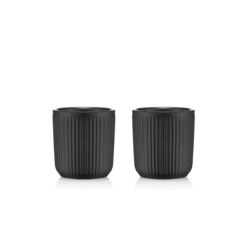 Bodum 2 tasses à café double paroi 10cl noir - 12059-259