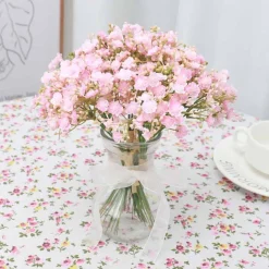 Bouquet de gypsophila artificielle - 12 tiges,fleurs roses