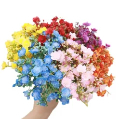 Bouquet de gypsophila artificielle - 12 tiges,fleurs roses