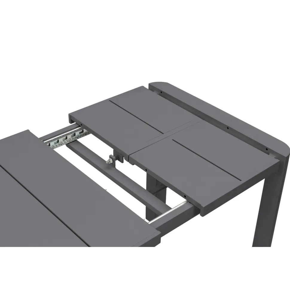 BRIGHTON - Table de jardin à rallonge VOLUTE, anthracite - 106,5/143,5x70x75cm