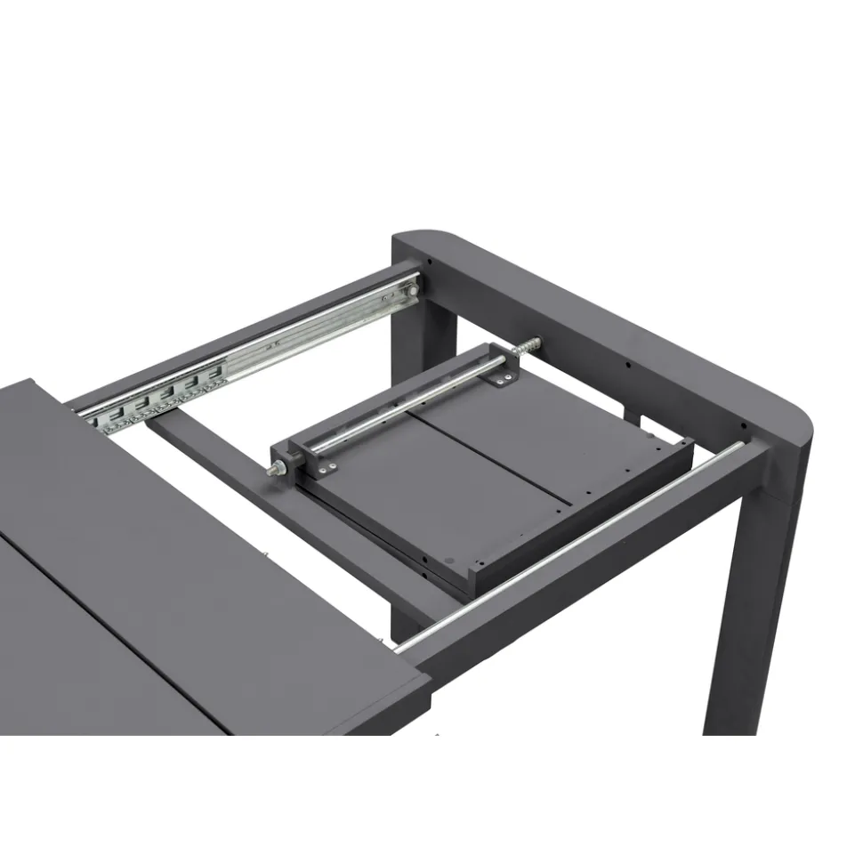 BRIGHTON - Table de jardin à rallonge VOLUTE, anthracite - 106,5/143,5x70x75cm
