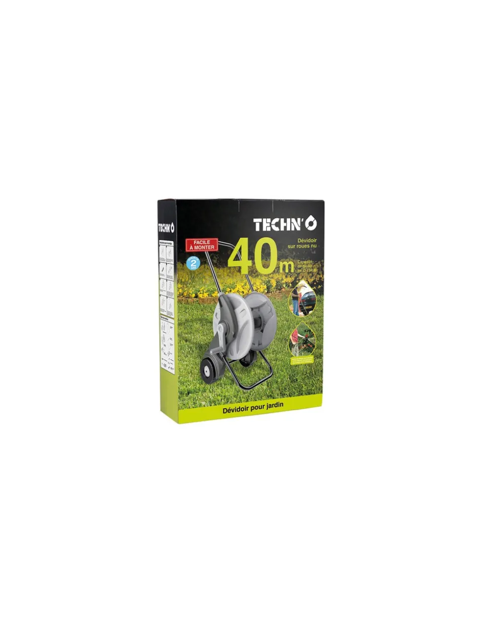 BUTSIR - Dévidoir sur roues nu alu et plastique 40m - techn