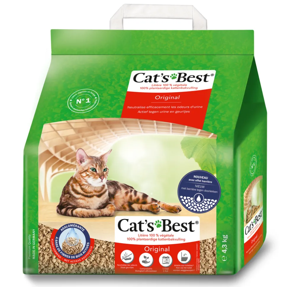 CAT'S BEST - Litière végétale agglomérante pour chat Cat's Best OkoPlus - 4,3 kg