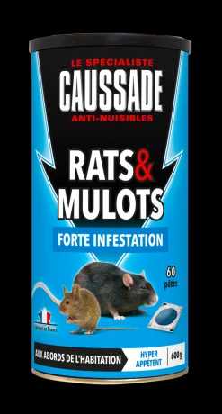 CAUSSADE - Carmupt600 - anti rats et mulots - efficacité maximale - forte appétence - prêt a l'emploi
