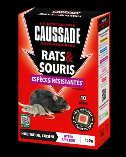CAUSSADE - Caussade anti rats & souris - efficacité radicale - lieux secs & humides - 10 sachets pâtes fluorescents - 150g - carsptfluo150