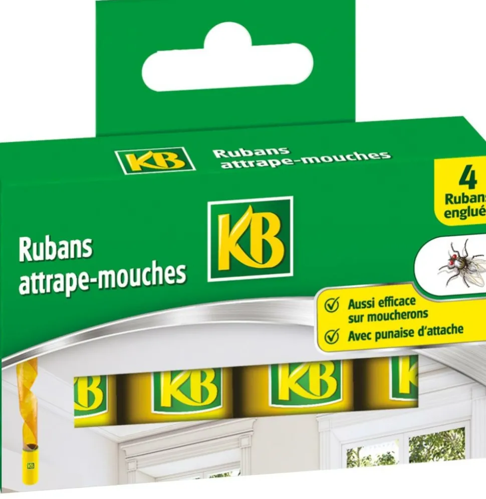 CENTRALE BRICO - Lot de 4 rubans attrape mouches, glu, kb