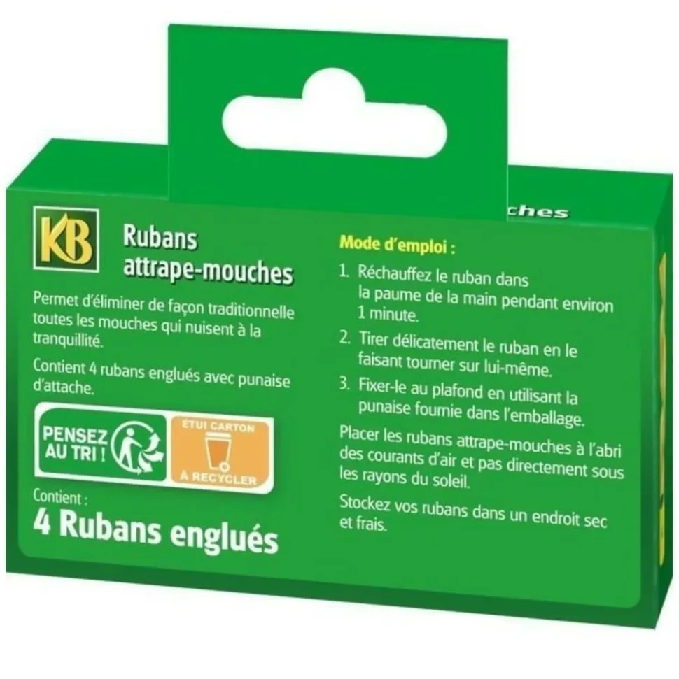 CENTRALE BRICO - Lot de 4 rubans attrape mouches, glu, kb