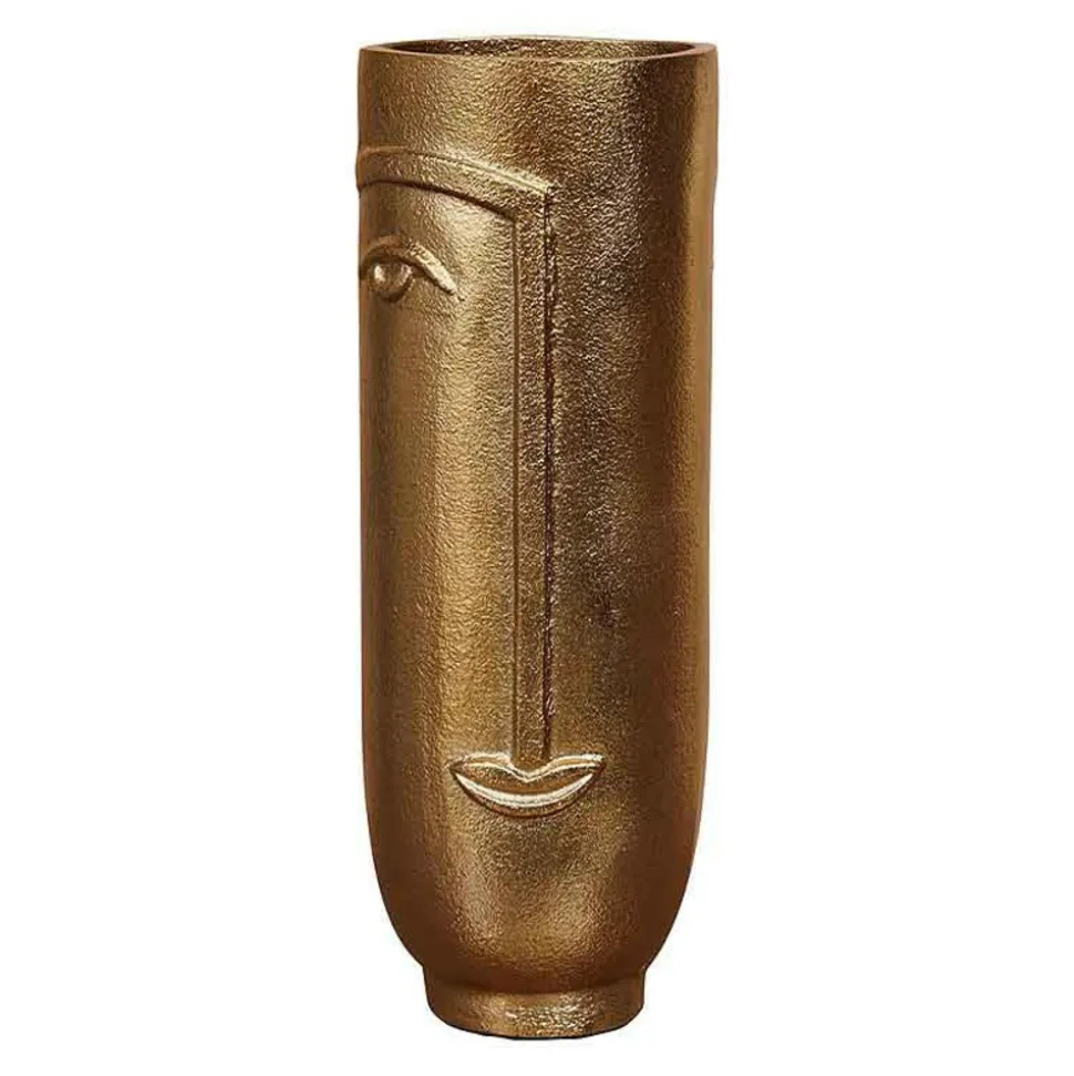 CHEHOMA - Vase haut face laiton doré 28x10x10cm