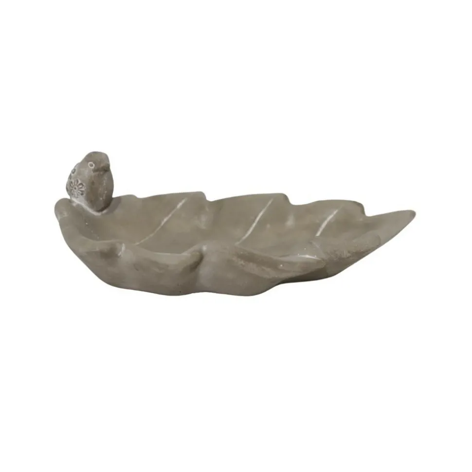 CHEMIN DE CAMPAGNE - Bain d'oiseaux en béton gris 24 x 13 x 8 cm