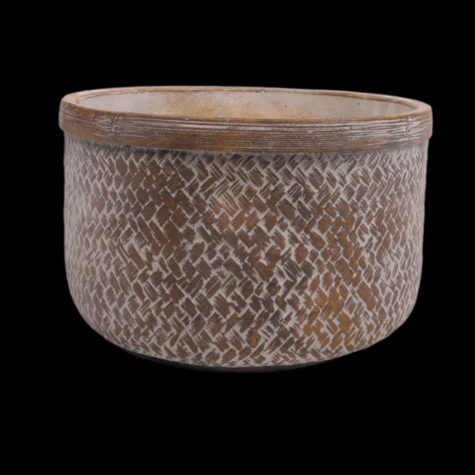 CHEMIN DE CAMPAGNE - Coupe "tressage" béton marron ø.27 x 17.5 cm
